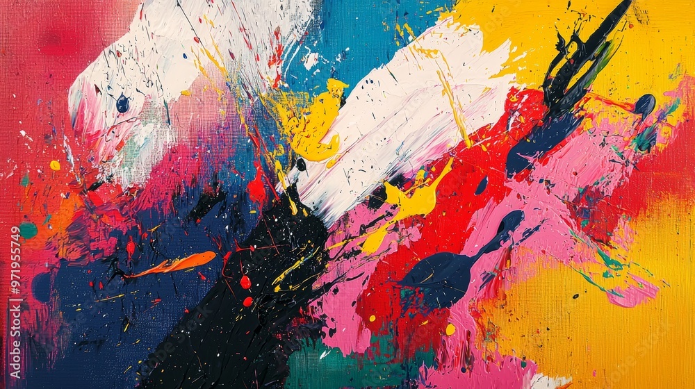 Fototapeta premium Abstract Colorful Acrylic Painting on Canvas