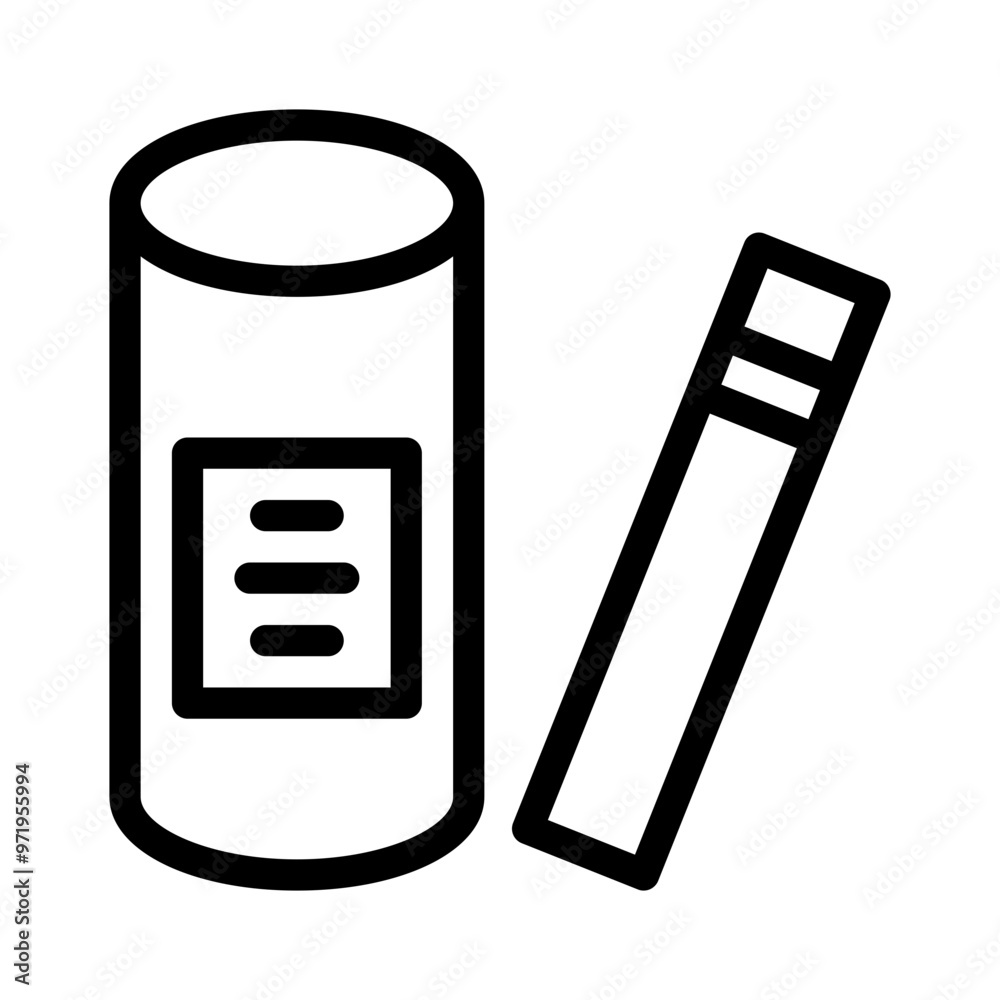 charcoal stick line icon