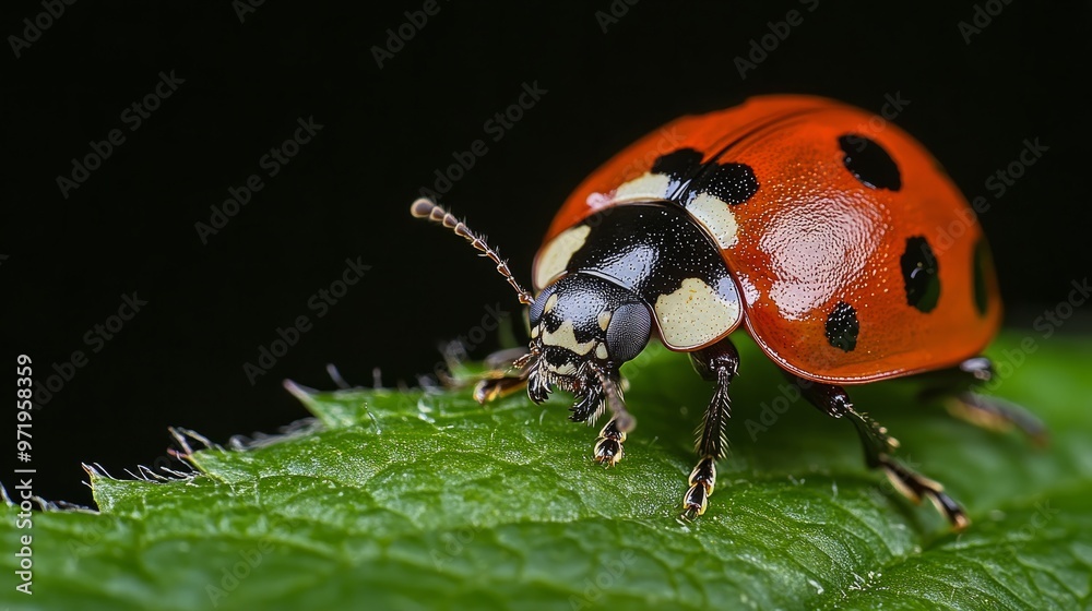 ladybug on leaf macro photo ladybug on leaf macro photo