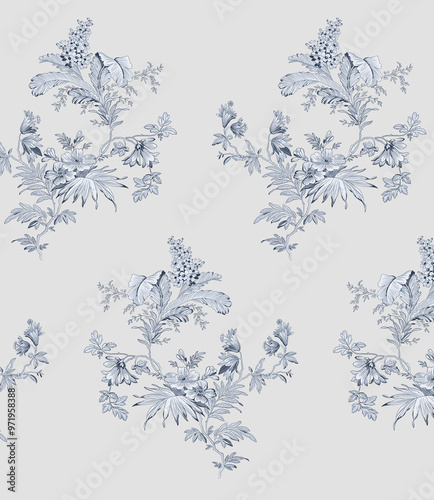 Nature Inspired Scroll Designs in Watercolor Floral Patterns