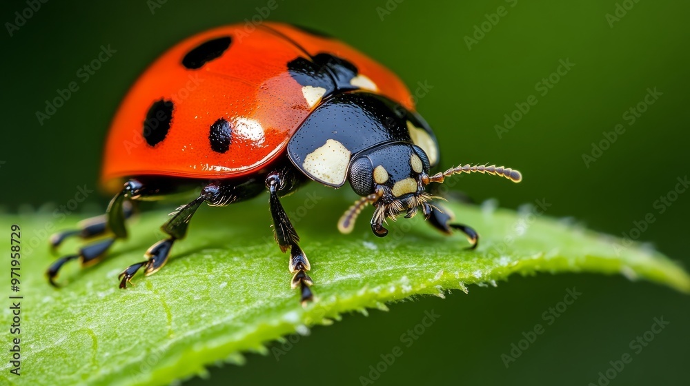 ladybug on leaf macro photo ladybug on leaf macro photo