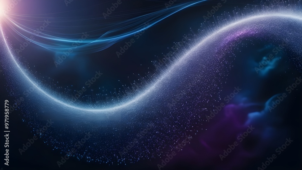 Obraz premium Digital Technology Background: Dynamic 3D Wave of Glowing Points for Futuristic Presentation Design