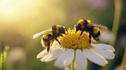 Close-Up Photography of Bumble Bee with flower. Photography Stock. photo