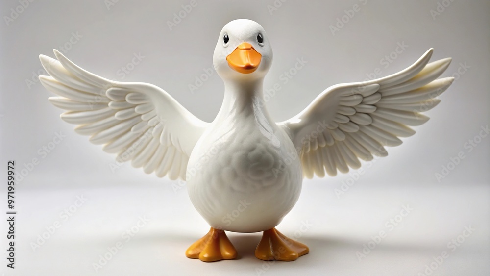 Obraz premium White ceramic duck with outstretched wings