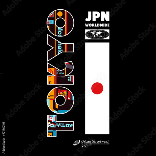 Futuristic illustration of tokyo japan vector t shirt design, vector graphic, typographic poster or tshirts street wear and Urban style