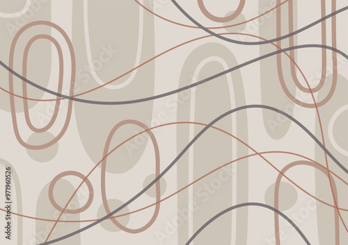 Brown art abstract line graphic presentation background