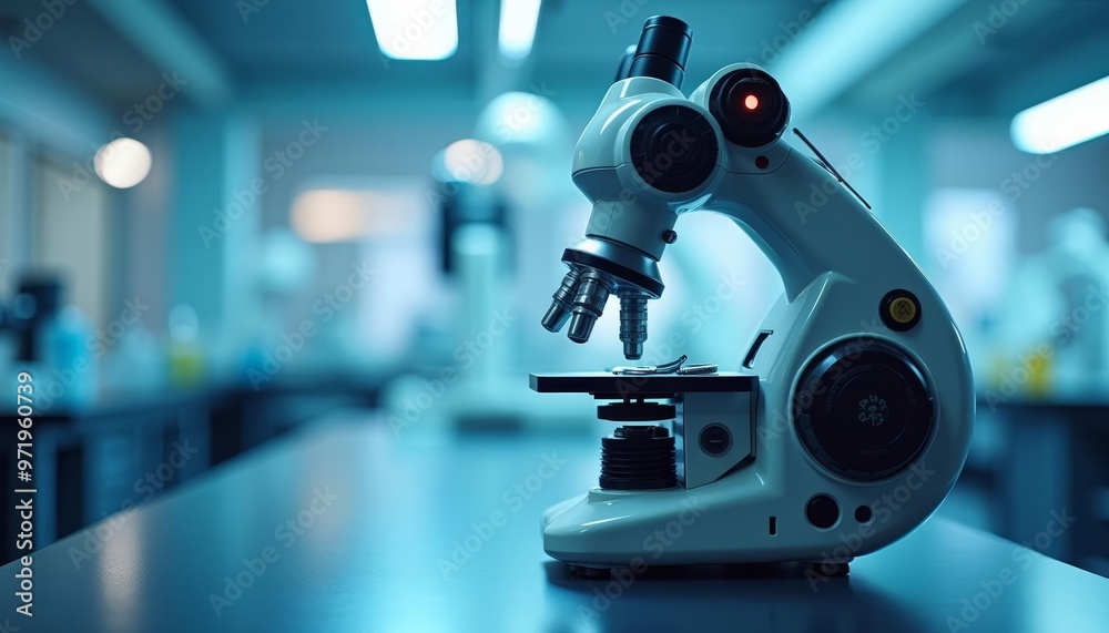 Precision in Science A closeup of a hightech microscope Precision in Science A closeup of a hightech microscope