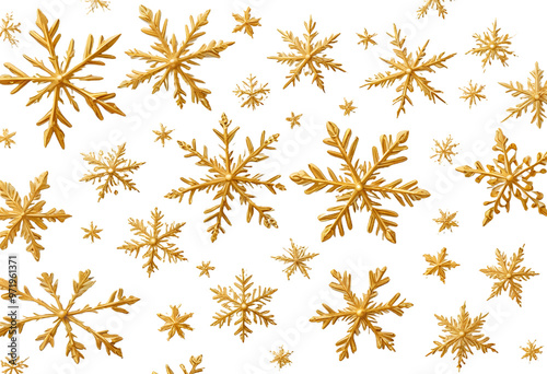 Golden Snowflakes PNG