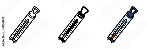 Candy Thermometer Icon, A specialized thermometer designed to measure high temperatures, essential for making candies, caramel, and other confections.
