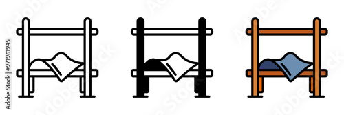 Quilting Frame Icon, A structure that holds fabric layers taut, facilitating precise stitching or quilting, used for creating quilts or blankets.
