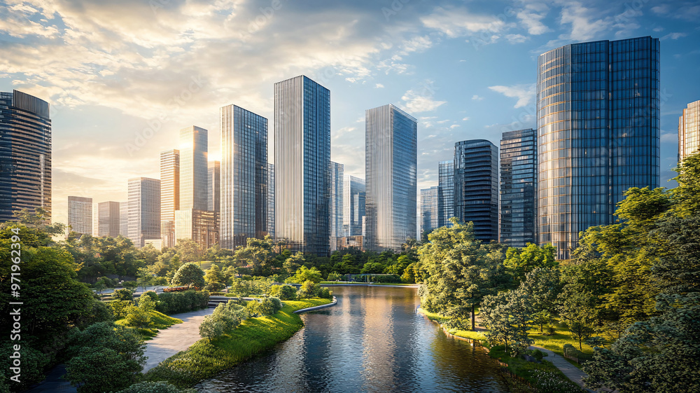 Naklejka premium city skyline