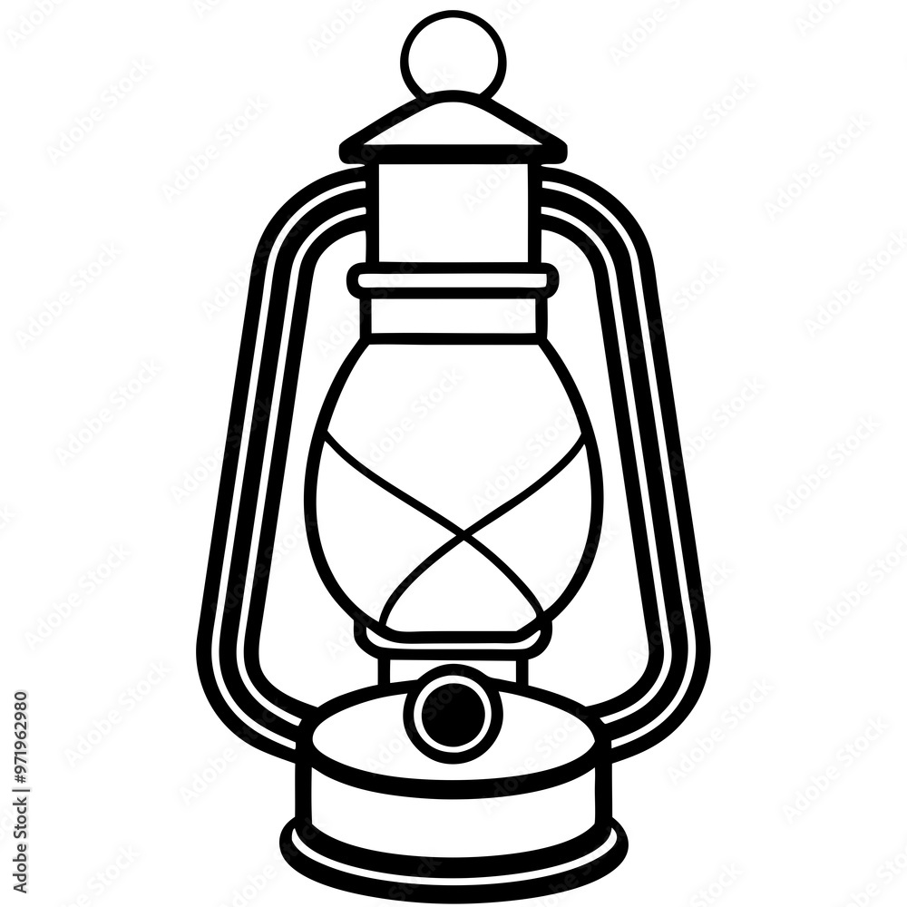 Kerosene lamp line art VECTOR Kerosene lamp line art VECTOR