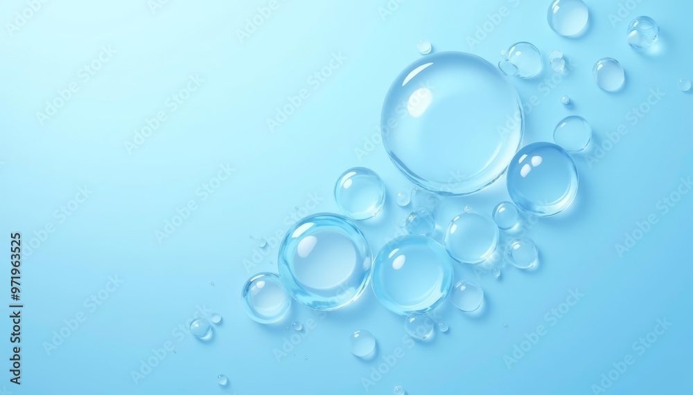 Bubbles floating on a blue surface Bubbles floating on a blue surface