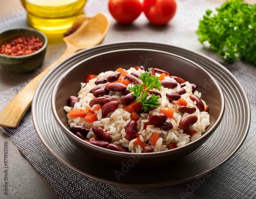 rice with red beans and vegetables