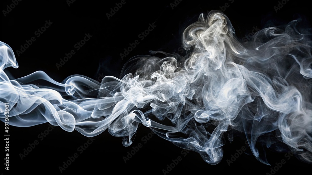 custom made wallpaper toronto digitalWhite smoke trail isolated on black background from a bird's eye view