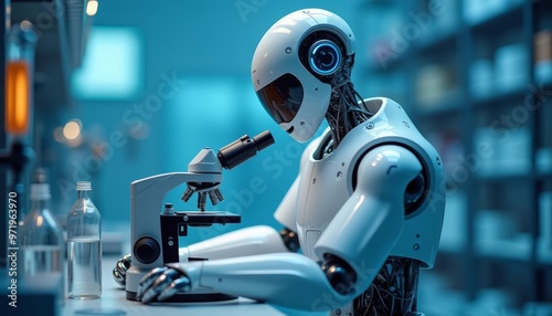  Robotic scientist conducting research in a lab