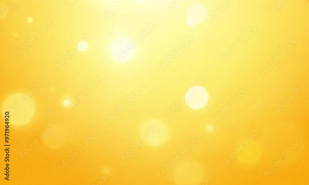 Golden yellow abstract bokeh lights background