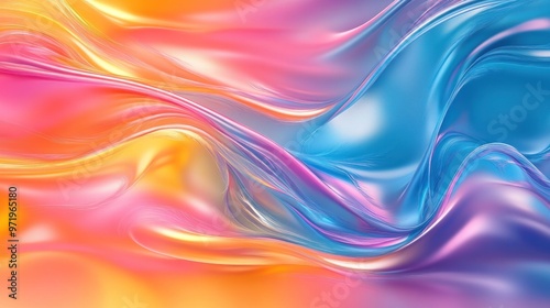 Abstract Colorful Swirling Liquid Background photo