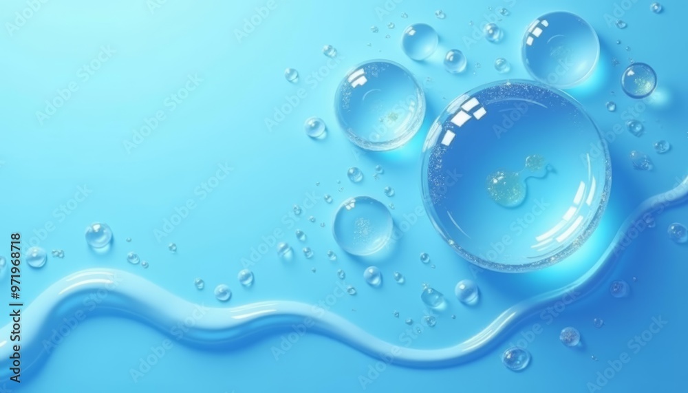 Ethereal droplets on a blue surface Ethereal droplets on a blue surface