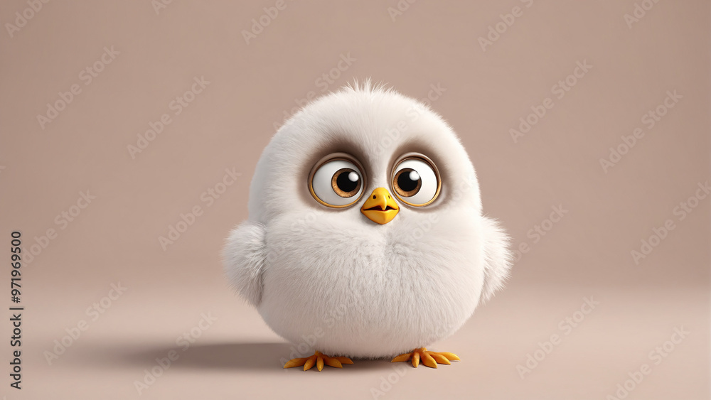 Obraz premium Cute bird in 3D style.