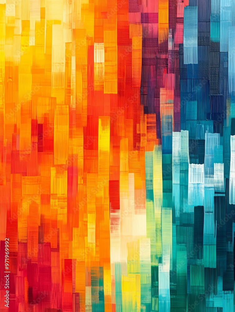 A captivating abstract cityscape in a dynamic palette of warm and cool colors. The image evokes a sense of urban energy and movement, with the contrasting hues suggesting both the dynamism and sereni A captivating abstract cityscape in a dynamic palette of warm and cool colors. The image evokes a sense of urban energy and movement, with the contrasting hues suggesting both the dynamism and sereni