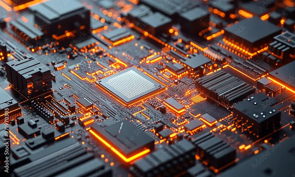 close up of a motherboard close up of a motherboard