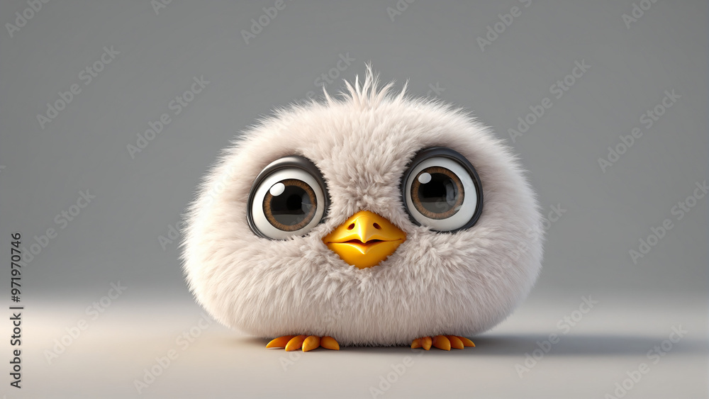 Cute bird in 3D style. Cute bird in 3D style.
