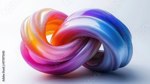 abstract twiste shape with colorful tangle lines strings an loops creative clip art isolate on white background