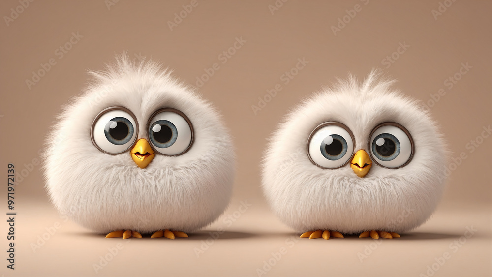Cute bird in 3D style. Cute bird in 3D style.