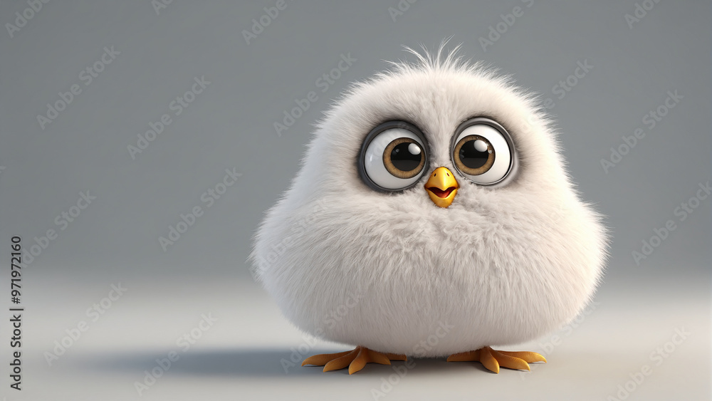 Cute bird in 3D style. Cute bird in 3D style.