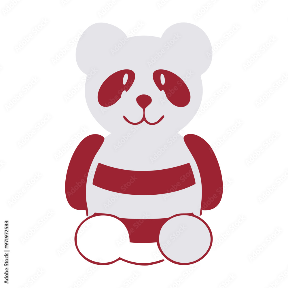 Naklejka premium cute panda bear cartoon icon vector illustration design graphic flat style