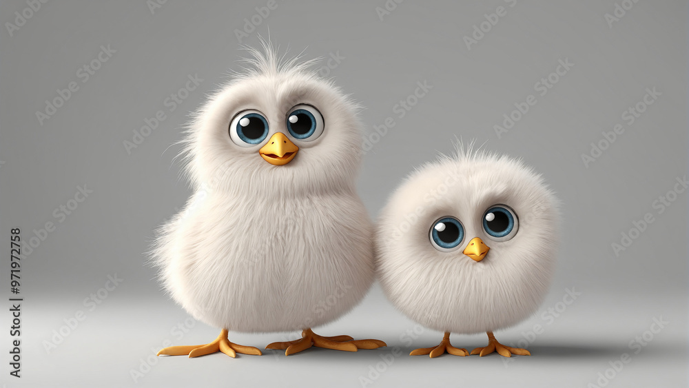 Cute bird in 3D style. Cute bird in 3D style.