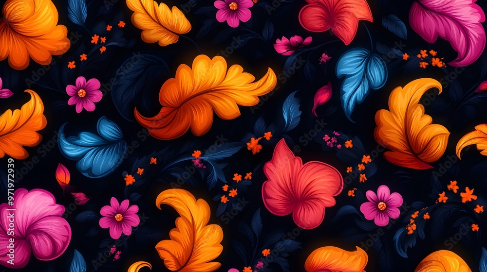 Bright, bold paisley patterns with a gradient of vibrant colors like orange, teal, and magenta, on a textured fabric background, vintage illustration style, seamless. Bright, bold paisley patterns with a gradient of vibrant colors like orange, teal, and magenta, on a textured fabric background, vintage illustration style, seamless.