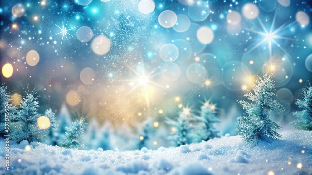 Winter wonderland Christmas background with gentle snowfall and enchanting bokeh lights Winter wonderland Christmas background with gentle snowfall and enchanting bokeh lights