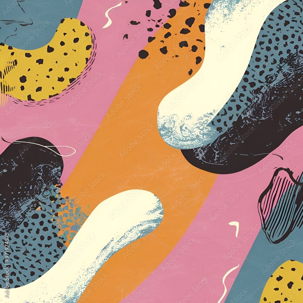 Fototapeta premium Abstract Color Play: A Symphony of Shapes and Hues