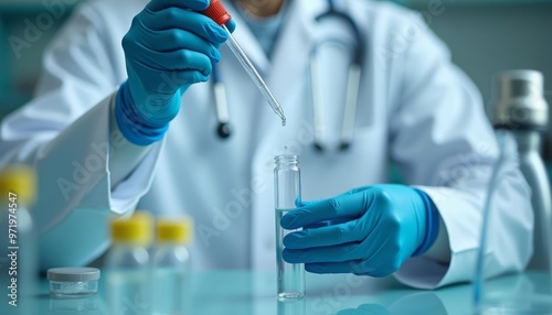  Precision in action A scientist meticulously transferring a sample