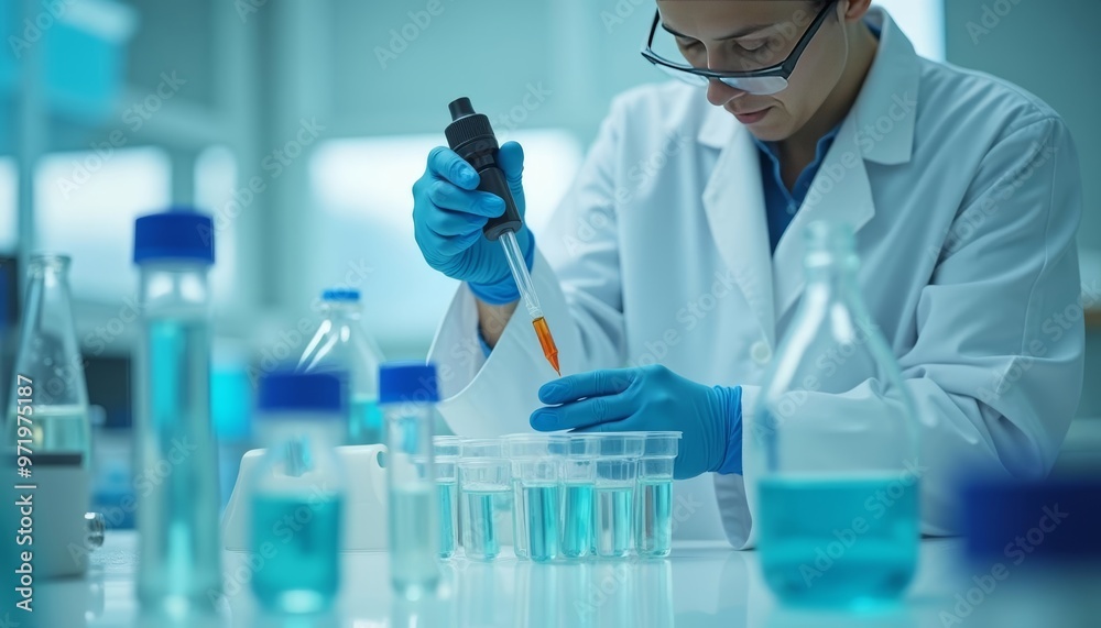 Experimenting with precision A scientist at work in a lab Experimenting with precision A scientist at work in a lab