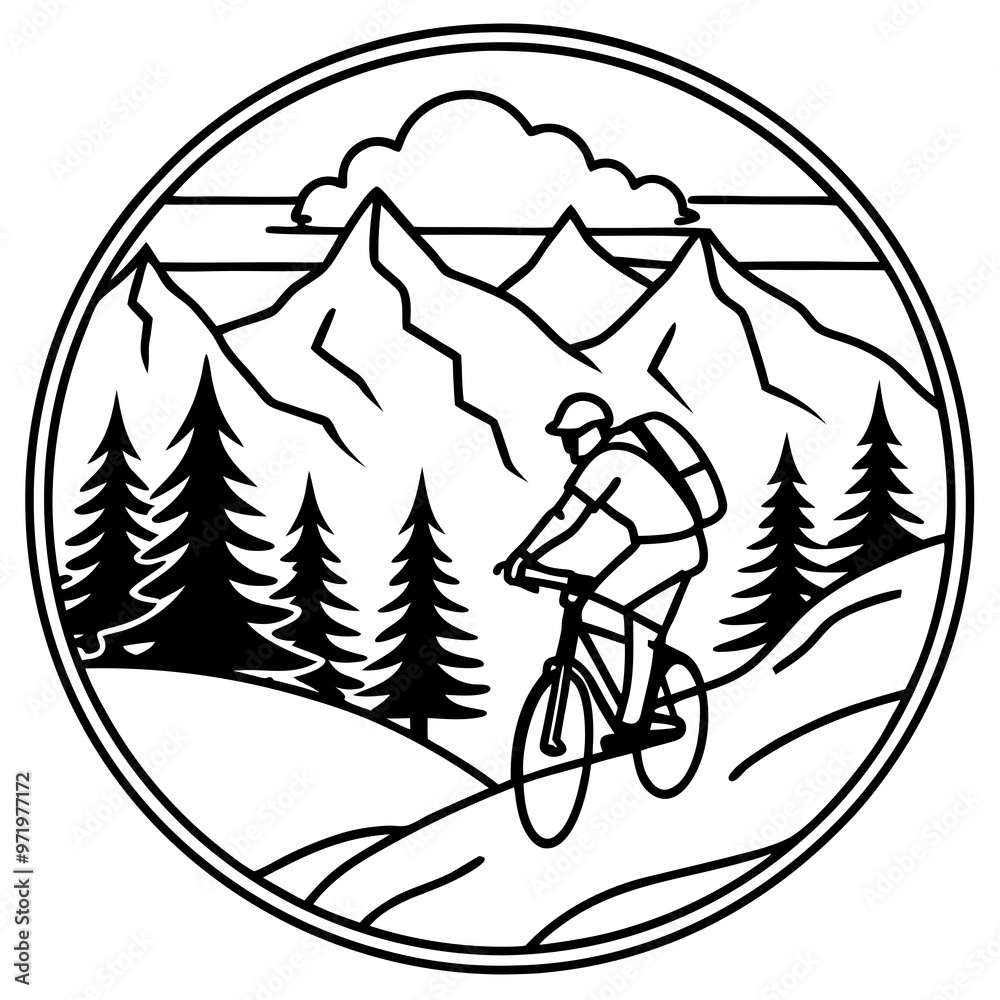 mountain bike sign svg vector metal wall art laser cut files