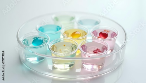  Colorful test tubes in a rack perfect for a science or chemistry theme photo