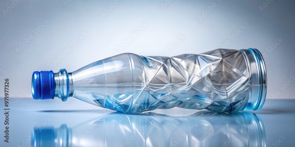 Squashed plastic bottle ready for recycling, waste, eco-friendly, environmental, reuse, garbage Squashed plastic bottle ready for recycling, waste, eco-friendly, environmental, reuse, garbage