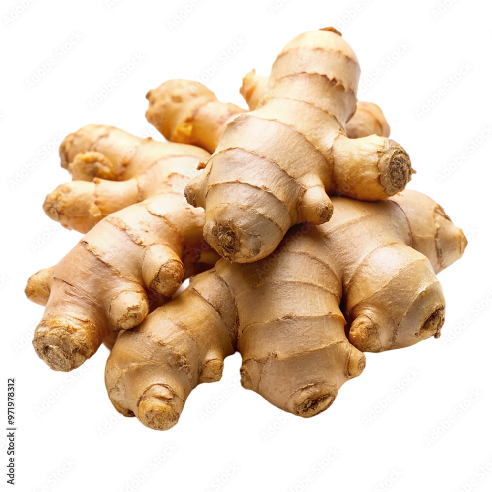 Ginger root Isolated on transparent background.