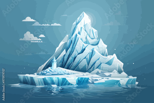 an iceberg that symbolizes the deep state of the mind