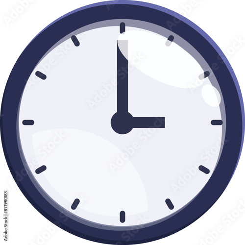 Round wall clock showing eight o'clock, perfect for concepts about time management or starting the workday