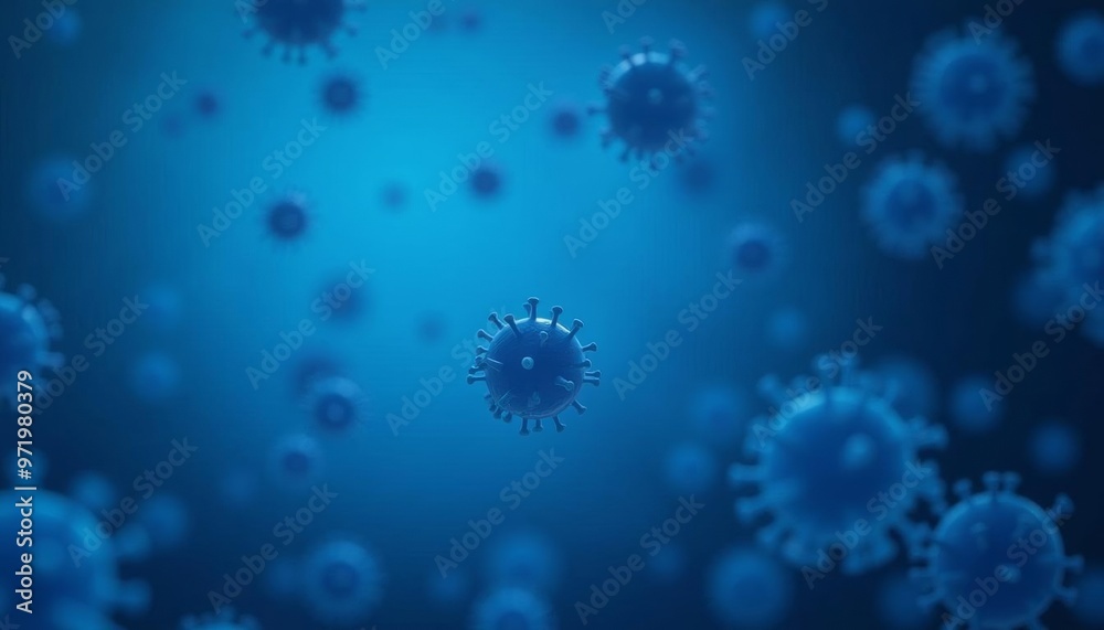 Microscopic view of a virus outbreak Microscopic view of a virus outbreak