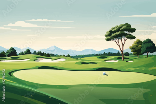golfer field golf course scenery