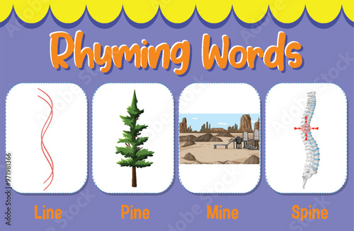 Rhyming Words Illustration