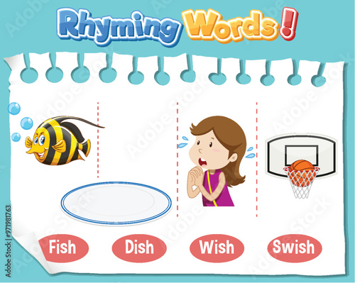 Rhyming Words Educational Illustration