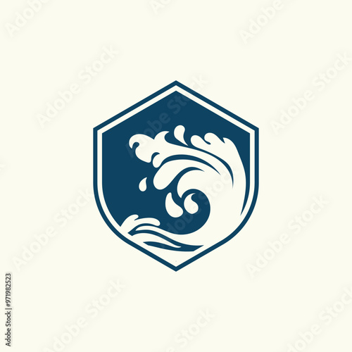 ocean wave logo vector