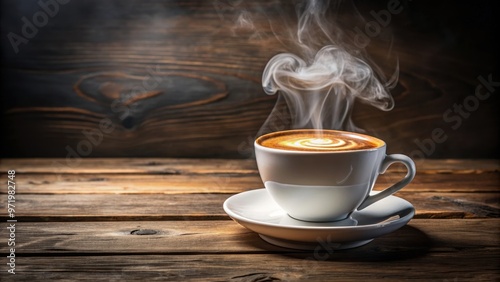 Steaming cup of freshly brewed coffee with foam on top , coffee, beverage, drink, caffeine, morning, hot, aroma, relaxing