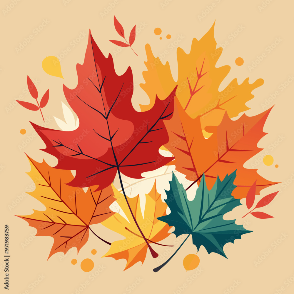 Obraz premium autumn leaves illustration